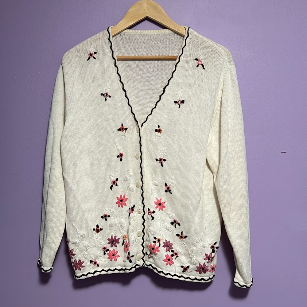 Embroidered Grandma Cardigan